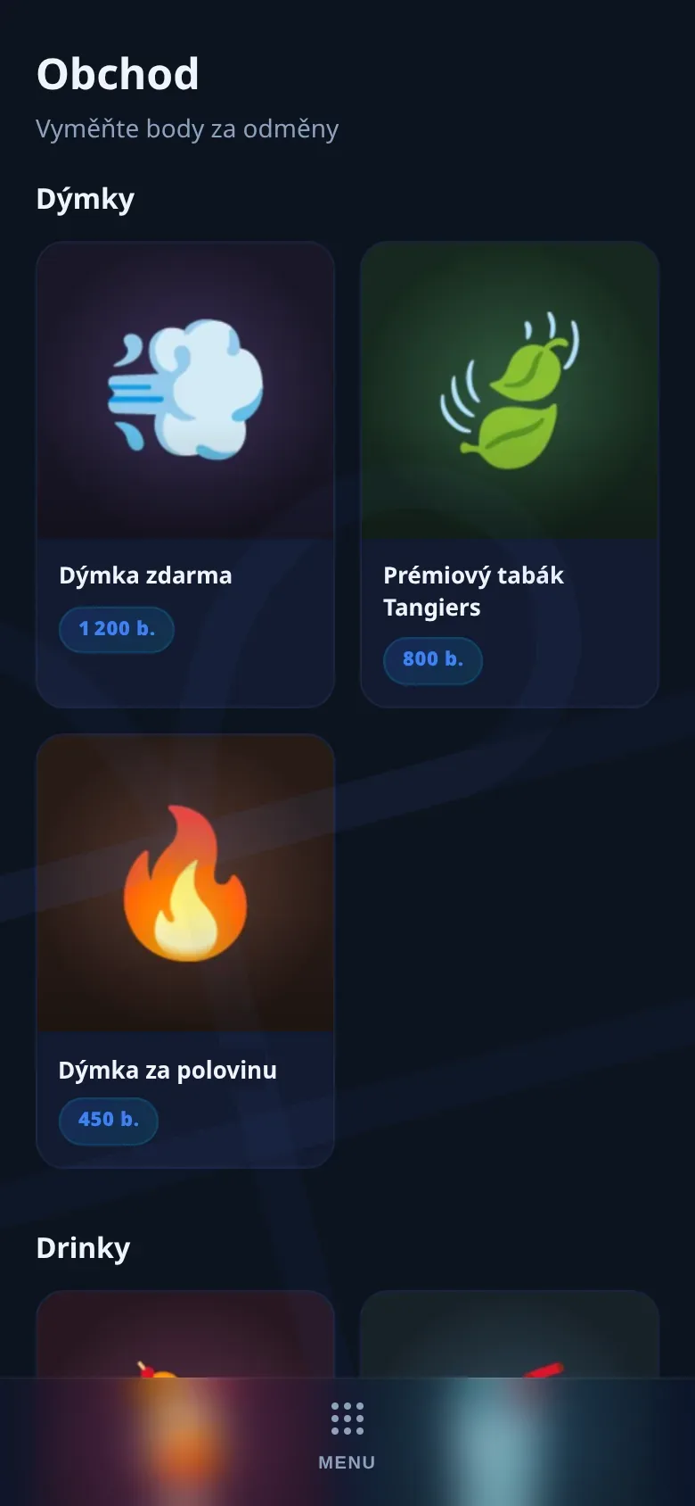 Obchod s odměnami za nasbírané body